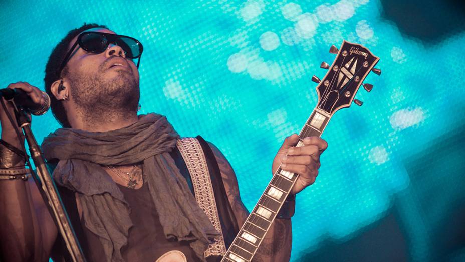 Lenny Kravitz durante o show no palco Mundo, no quinto dia do Rock in Rio, em 30/09/2011