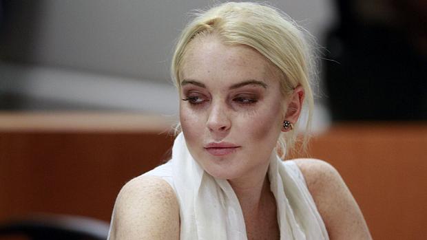 A atriz Lindsay Lohan durante julgamento