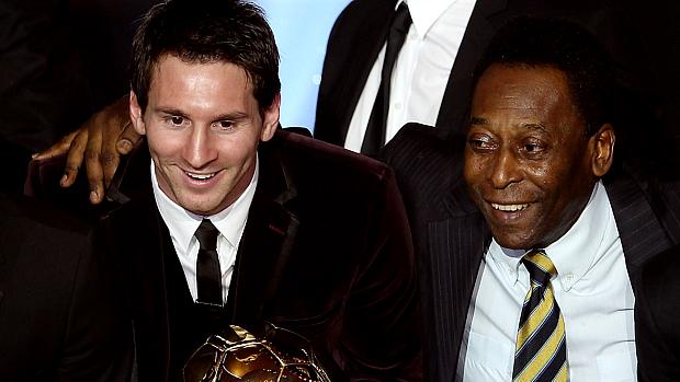 Lionel Messi e Pelé na cerimônia da FIFA em Zurique, Suíça, em 2016