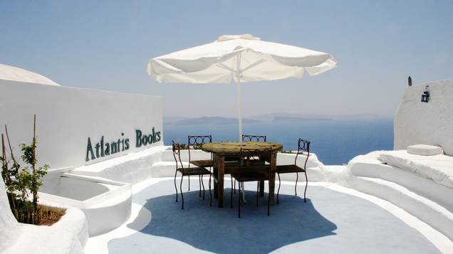 Livraria Atlantis Books em Santorini, Grécia