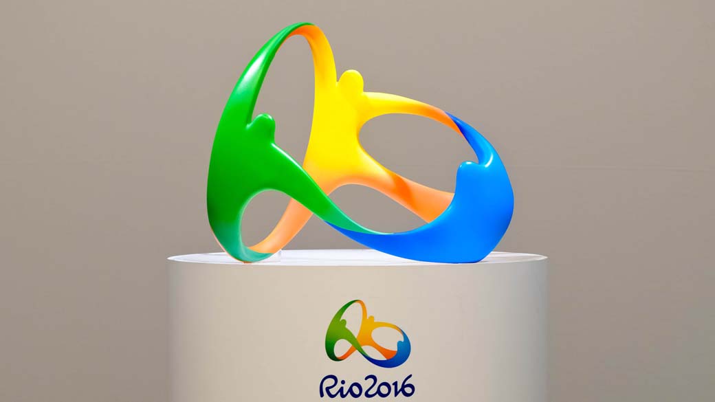 A logomarca dos Jogos Olímpicos de 2016: símbolo tridimensional