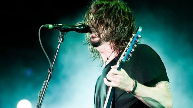 David Grohl, vocalista do Foo Fighters, no primeiro dia do Lollapalooza Brasil, no Jockey Club de São Paulo, em 07/04/2012