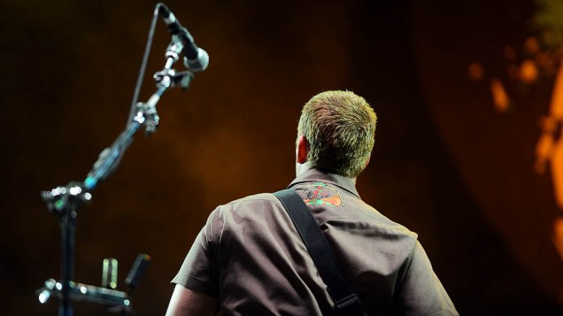 Josh Homme do Queens Of The Stone Age, durante apresentação no Lollapalooza, em São Paulo