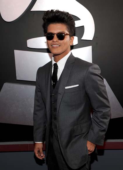 Bruno Mars na 54ª edição do Grammy Awards em Los Angeles, na Califórnia