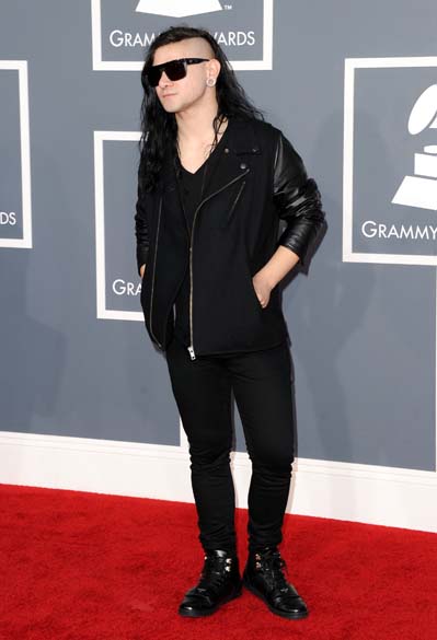 O DJ Skrillex na 54ª edição do Grammy Awards em Los Angeles, na Califórnia