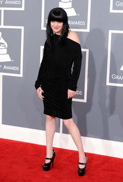 A atriz Pauley Perrette, na 54ª edição do Grammy Awards em Los Angeles, na Califórnia