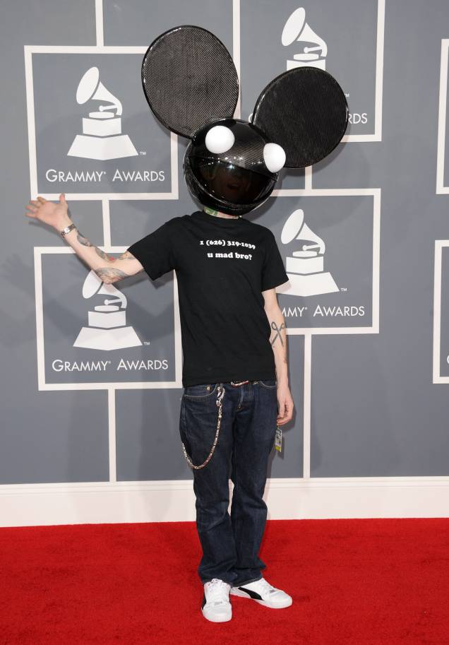 O DJ Deadmau5 na 54ª edição do Grammy Awards em Los Angeles, na Califórnia