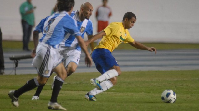 Lucas, do São Paulo, no jogo contra a Argentina, em Belém