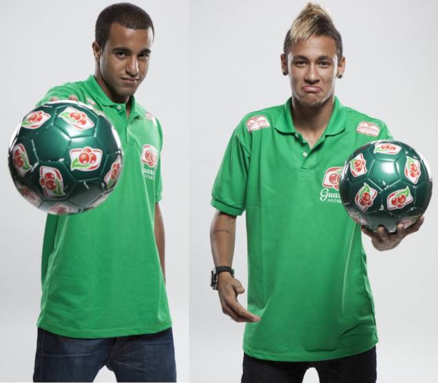 Lucas e Neymar em campanha do Guaraná Antarctica