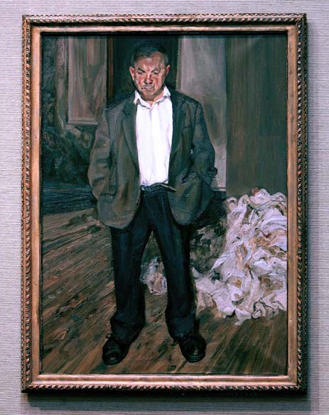 Em Londres, retrato do jornalista Bruce Bernard feito pelo pintor britânico Lucian Freud, na casa de leilão Christies. A pintura está avaliada em 5,5 milhões de libras