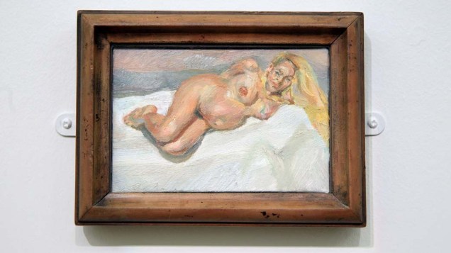 Em Londres, retrato de uma mulher grávida feito pelo pintor britânico Lucian Freud