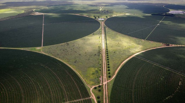 Vista aérea da região agrária da cidade de Luis Eduardo Magalhães, Bahia