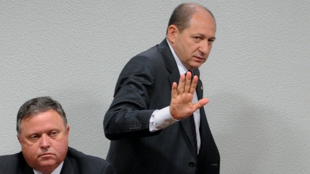 O diretor afastado do Dnit, Luiz Antonio Pagot, encerra fala ao Senado