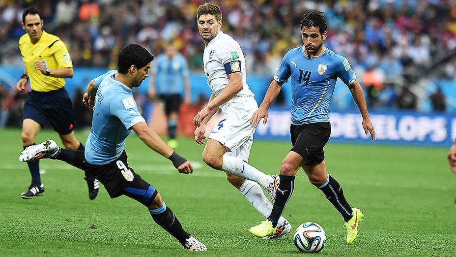 O uruguaio Luis Suárez durante o jogo contra a Inglaterra no Itaquerão, em São Paulo