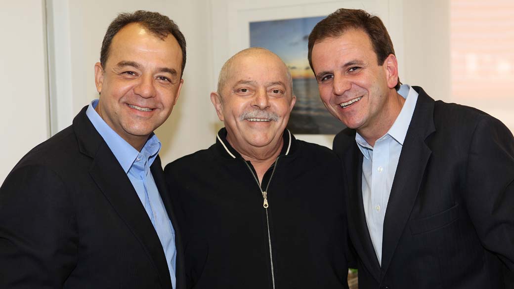 Sérgio Cabral e Eduardo Paes visitam Lula