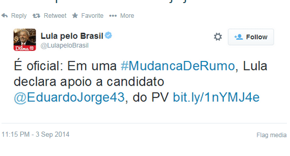 Perfil de Lula no Twitter foi invadido por hackers nesta quarta-feira