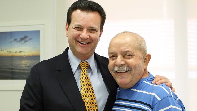 Lula e o prefeito Kassab em encontro nesta segunda-feira, no Hospital Sírio-Libanês