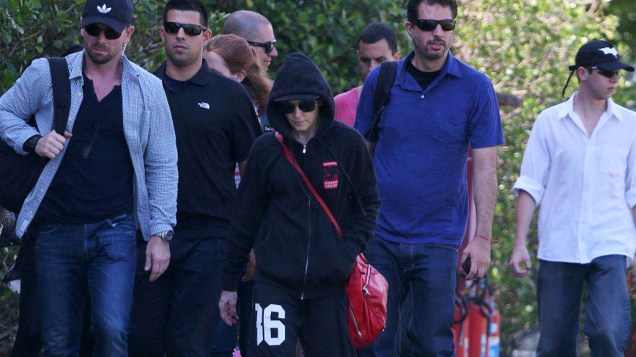 Madonna indo para o show de helicóptero, no Rio de Janeiro Madonna indo para o show de helicóptero, no Rio de Janeiro