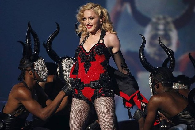 Madonna durante a 57ª edição do Grammy, premiação que elege os melhores da música internacional, que acontece neste domingo (08)