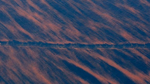 Vista aérea do vazamento de óleo no Golfo do México