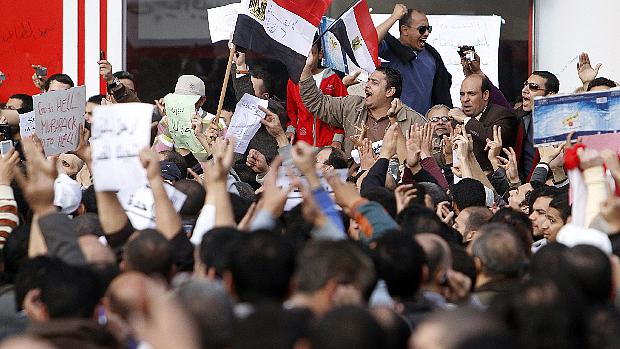 Manifestações na praça Tahrir, no Cairo