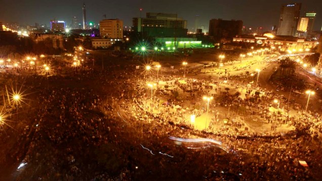 Vista geral da praça Tahrir no Cairo, no Egito