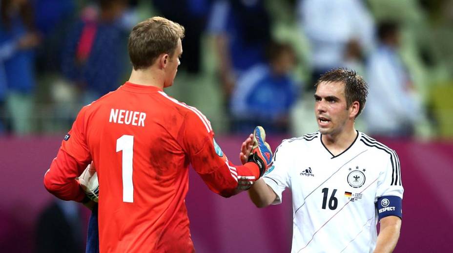 Manuel Neuer e Phillip Lahm, duranta a Eurocopa de 2012