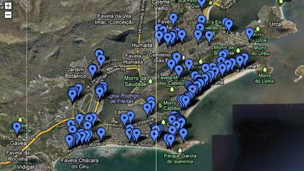 O mapa do site Blocos do Rio: horários e locais para não se perder na folia