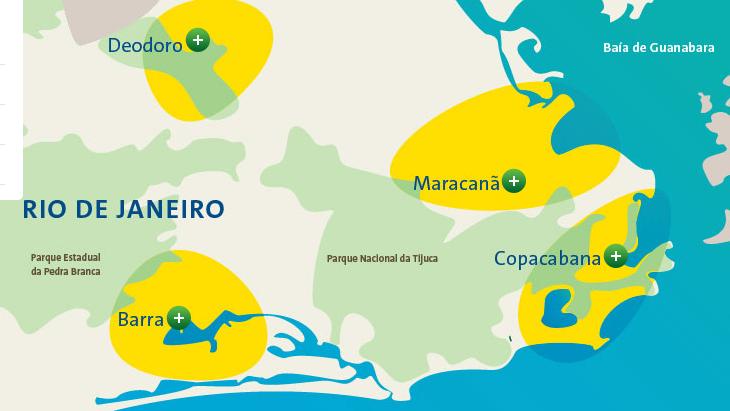 Mapa das Olimpíadas de 2016