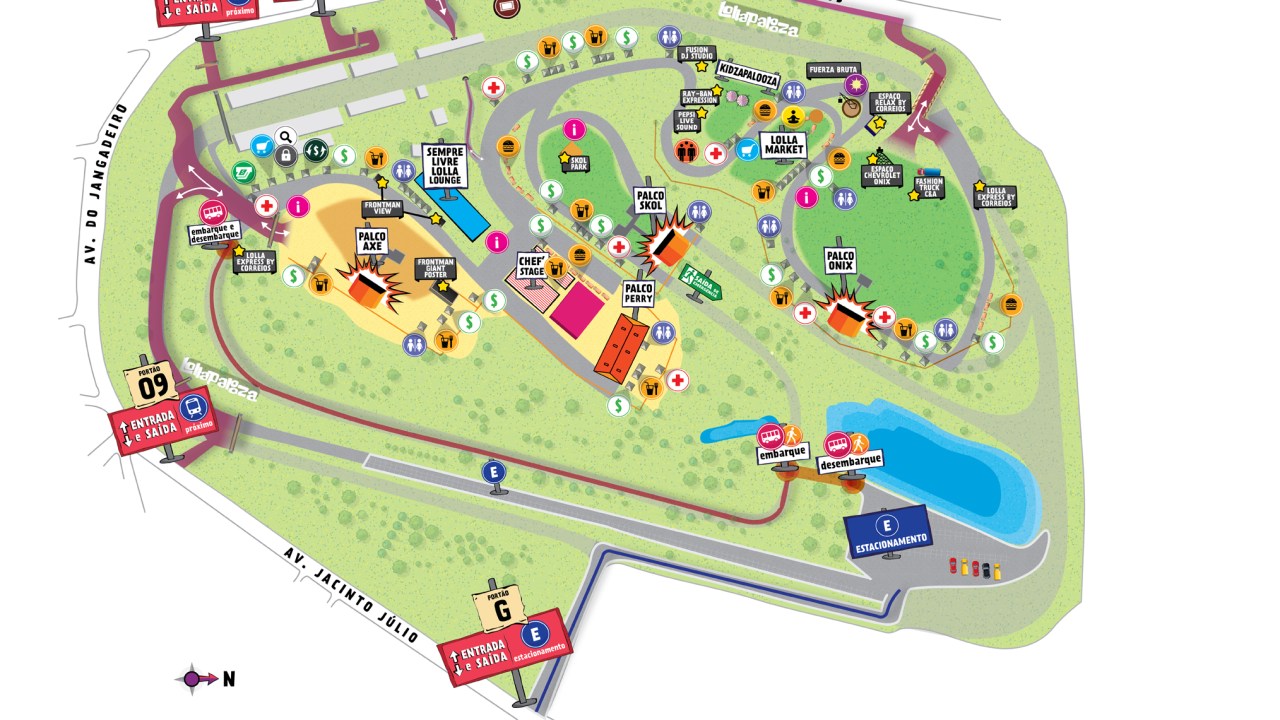 Mapa do Lollapalooza 2015
