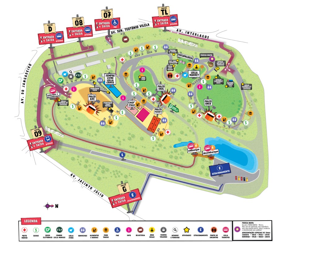 Mapa do Lollapalooza 2015