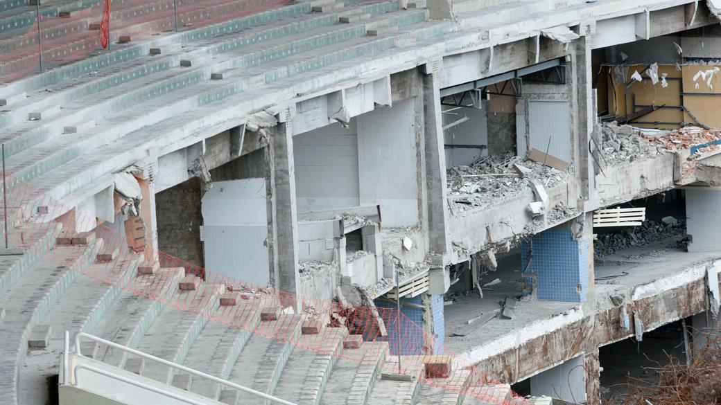 Vista da obra do estádio do Maracanã, no Rio de Janeiro, no início de março