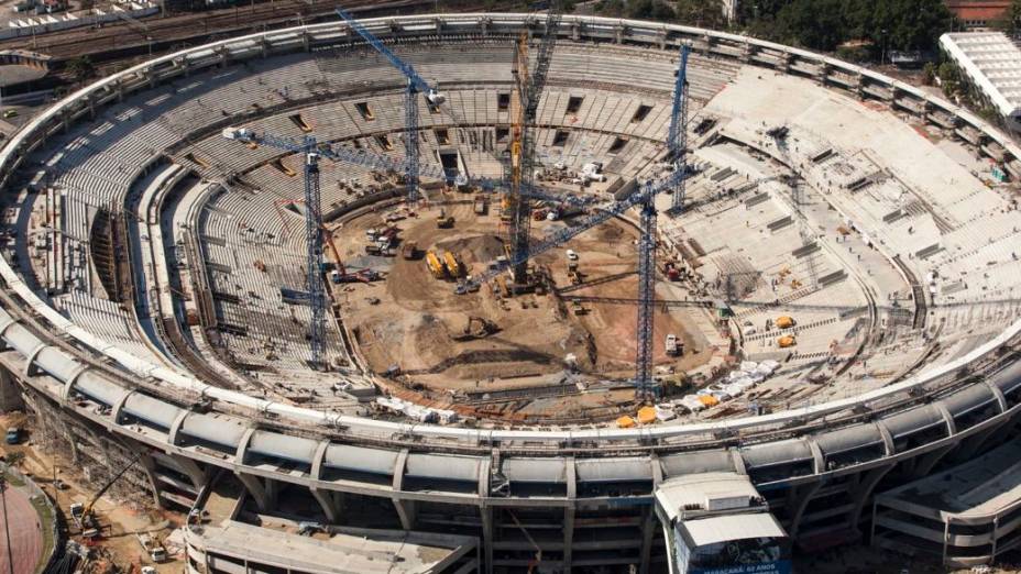 Obras do Maracanã, no Rio de Janeiro, em setembro de 2012