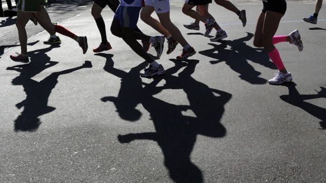 Corredores durante a Maratona de Nova York, nos EUA