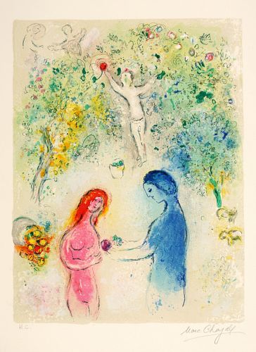 Dafne e Cloé - Frontispício, 1961; litografia em cores sobre papel (56,3 x 38,2 cm). Imagem: Nicolas Wilmouth