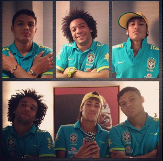 Marcelo, Neymar e Thiago Silva