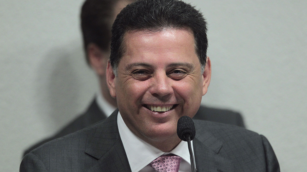 O governador de Goiás, Marconi Perillo (PSDB), depõe na CPI do Cachoeira, em Brasília, nesta terça-feira