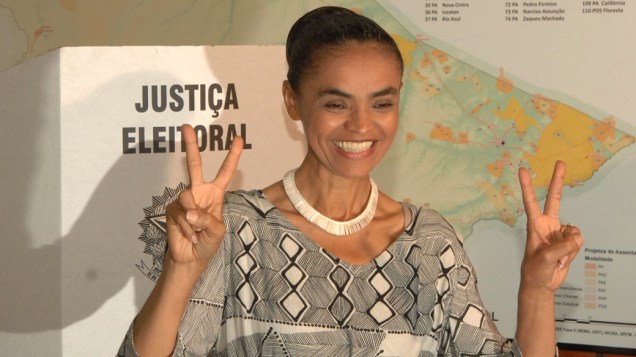 Candidata à Presidência Marina Silva vota na sede do Incra em Rio Branco, Acre. 03/10/2010