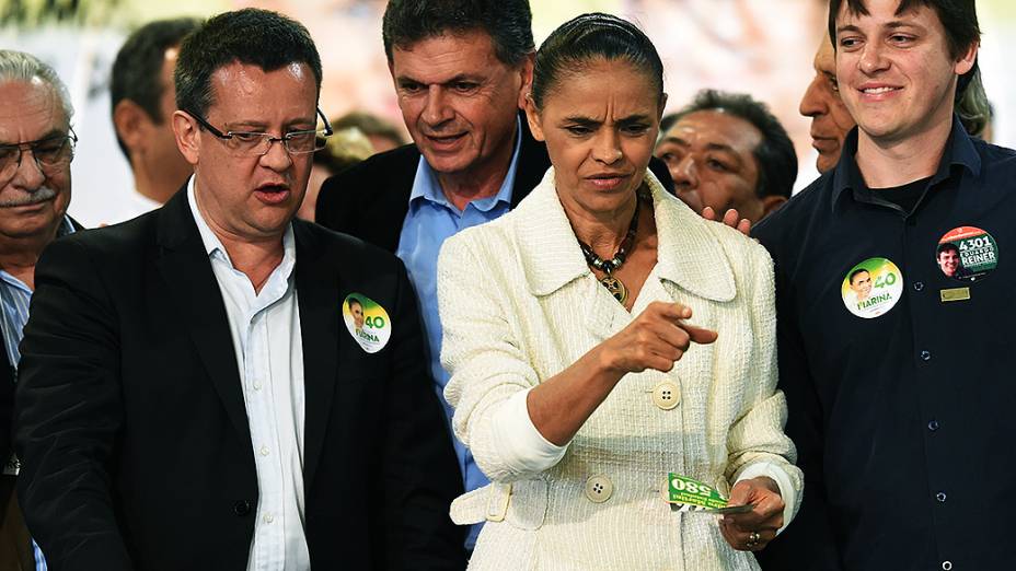 Marina Silva durante campanha em Curitiba - 23/09/2014