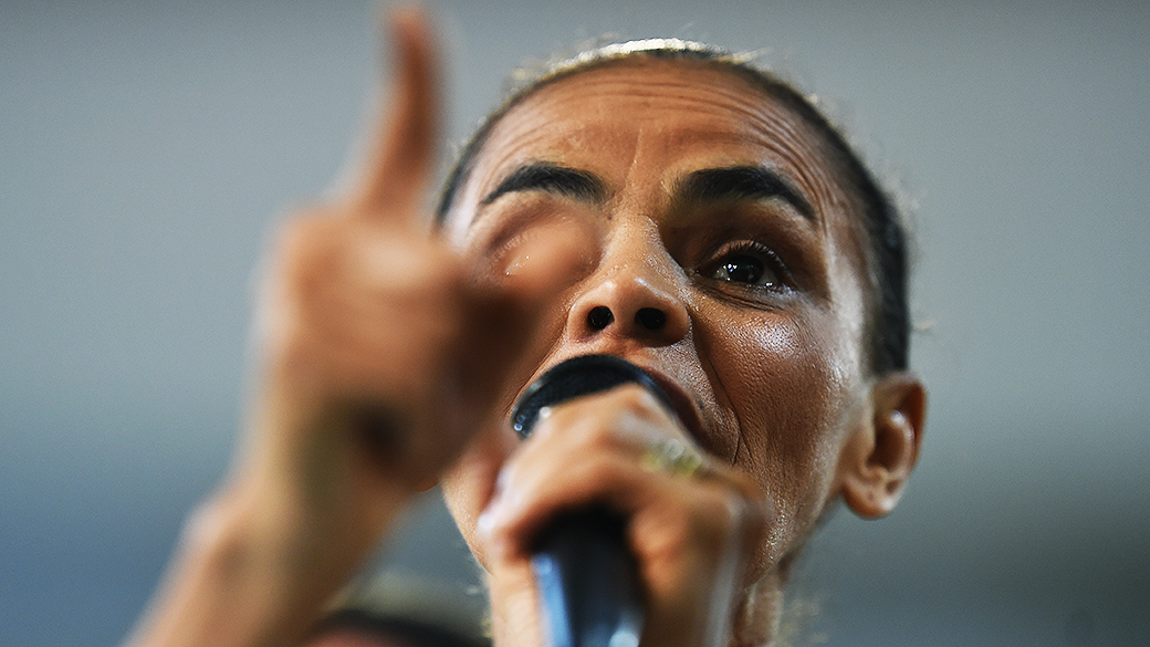 Marina Silva durante campanha em Curitiba