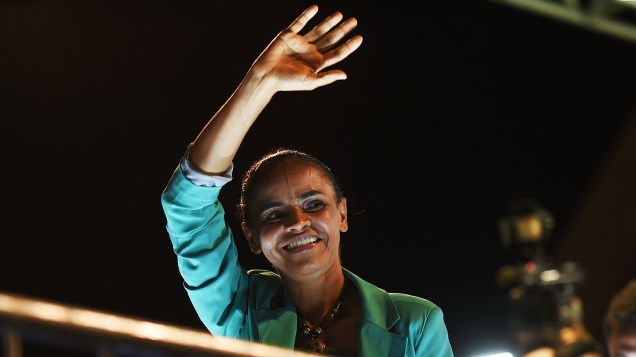 A candidata do PSB à Presidência da República, Marina Silva, durante campanha em Fortaleza