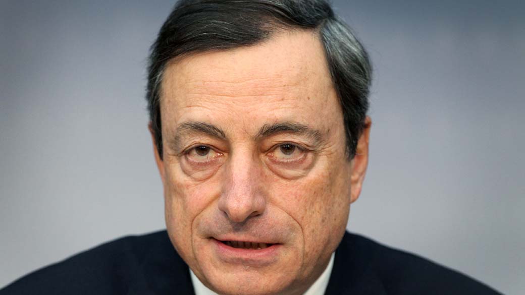 Mario Draghi, o novo presidente do Banco Central Europeu, durante coletiva de imprensa em Frankfurt