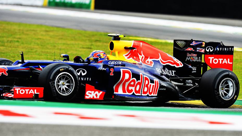 Mark Webber, da Red Bull, durante treino classificatório para o GP do Brasil