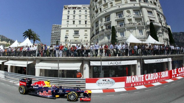 Mark Webber nos treinos para o GP de Mônaco