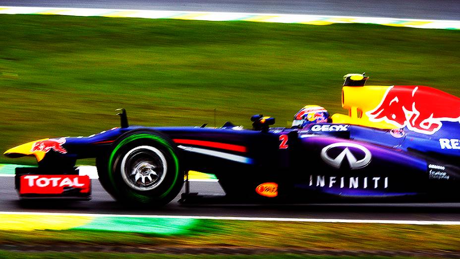 Mark Webber durante o treino classificatório no circuito de Interlagos, em São Paulo