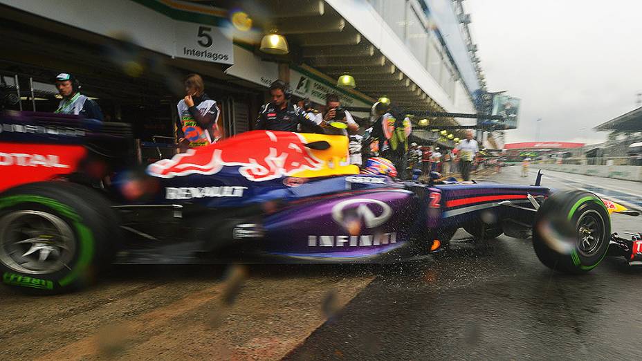 Mark Webber durante o segundo dia de treino livre no circuito de Interlagos, em São Paulo