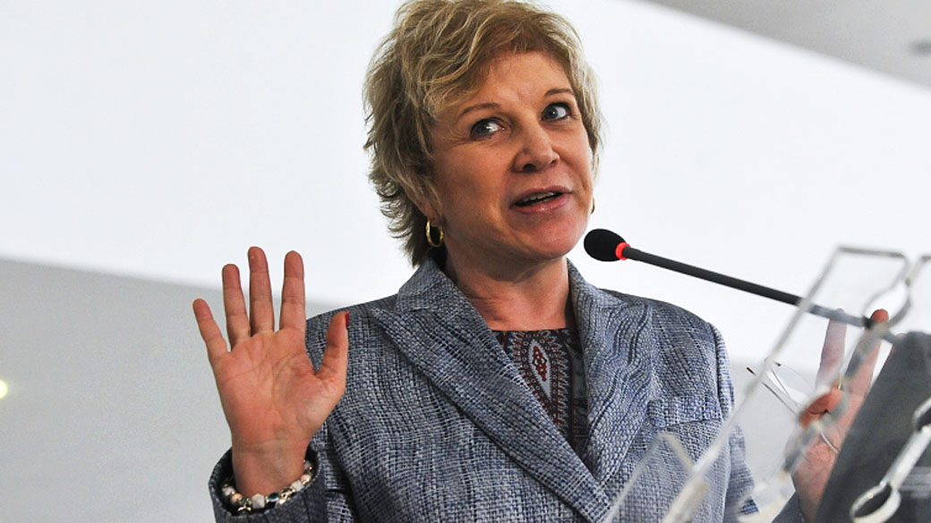 A ministra da Cultura, Marta Suplicy, após sanção da Lei do Vale-Cultura, no Palácio do Planalto
