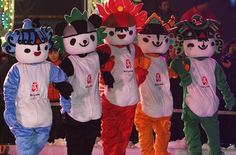 Mascotes da Olimpíada da China, realizadas em Pequim em 2008.