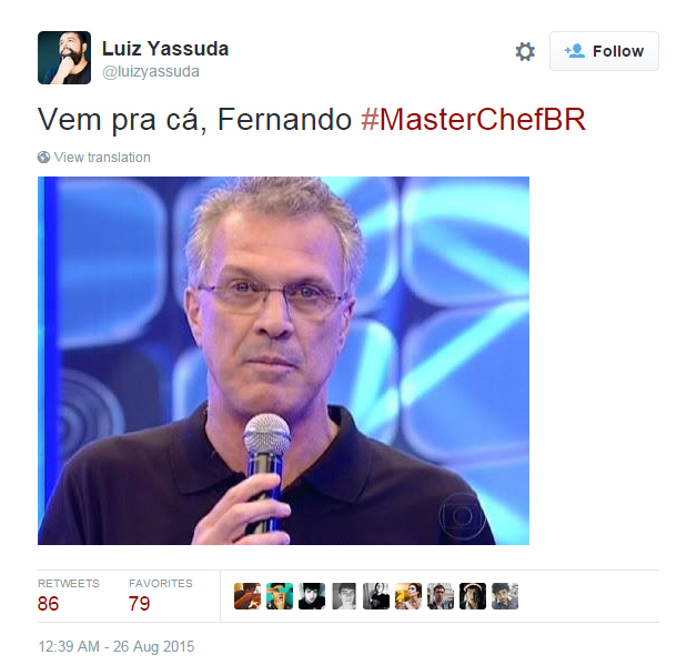 Na piada, até Pedro Bial, apresentador de outro reality, o Big Brother Brasil, entrou na roda para eliminar Fernando