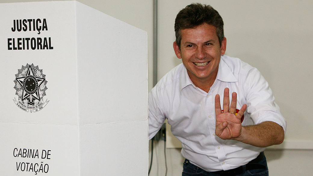 O então candidato à prefeitura de Cuiabá Mauro Mendes, pelo PSB, em 2012